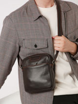 Cross Body Tas M Foulonné Leder Etrier Bruin foulonne EFOU729M-vue-porte