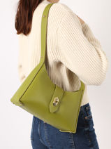 Schoudertas Foulonne Double Leder Lancaster Groen foulonne double 60-vue-porte
