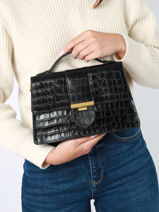 Cross Body Tas Exotic Ily Leder Lancaster Zwart exotic ily 14-vue-porte