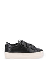 Velcro Sneakers Plato Uit Leder No name Zwart women AJP604B3