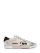 Skool Karl Nft Sneakers Uit Leder Karl lagerfeld Beige women KL60136F