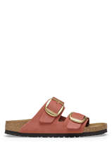 Slippers Arizona Big Buckle Uit Leder Birkenstock Rood women 1025424