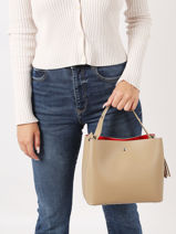 Handtas Mirage Leder Milano Beige mirage MI22065A-vue-porte