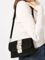 Cross Body Tas Velvet Sude Milano Zwart velvet VE22061-vue-porte