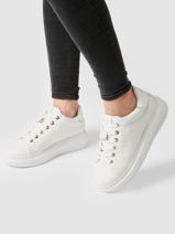Sneakers Kapri Embossed Uit Leder Karl lagerfeld Wit women KL62523F-vue-porte