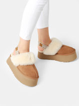 Slippers Met Riempjes Funkette Uit Leder Ugg Bruin women 1113474-vue-porte