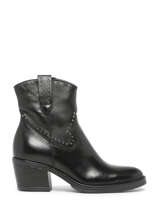 Boots Met Hak Uit Leder Mjus Zwart women T82203