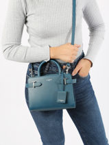 Handtas S Emilie Leder Le tanneur Blauw emily TEMI1600-vue-porte