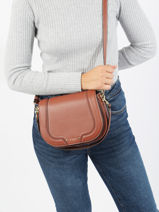 Cross Body Tas Ella Leder Le tanneur Bruin ella TNGI1210-vue-porte