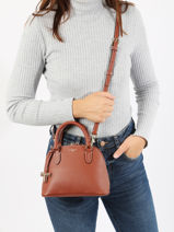 Cross Body Tas Gisele Leder Le tanneur Bruin gisele TGIS1000-vue-porte