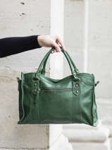 Handtas Cow Leder Basilic pepper Groen cow BCOW22