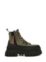 Enkellaarsjes Revolt Boot Zip Uit Leder Palladium Groen accessoires 98860325