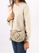 Cross Body Tas Wool Wol Gerard darel Beige wool W436-vue-porte
