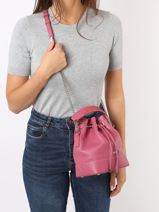 Bucket Bag S Ninon Leder Lancel Roze ninon A11746-vue-porte