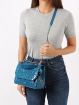 Handtas M Ninon Croco Leder Lancel Blauw ninon A10930-vue-porte