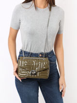 Cross Body Tas M Midi-minuit Leder Lancel Groen midi minuit A12512-vue-porte