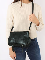 Cross Body Tas Vintage Leder Vintage Leder Mila louise Groen vintage 3017X-vue-porte