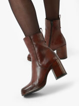 Enkellaarsjes Met Hak Uit Leder Mjus Bruin women P96212-vue-porte