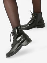 Boots Uit Leder Rock and rose Zwart accessoires 8006-vue-porte