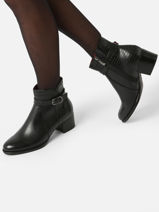 Enkellaarsjes Met Hak Uit Leder Tamaris Zwart women 41-vue-porte