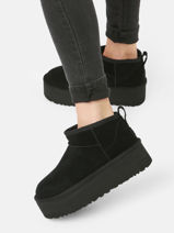 Boots Classic Ultra Mini Platform Uit Leder Ugg Beige accessoires 1135092-vue-porte