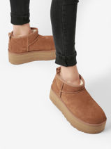 Boots Classic Ultra Mini Platform Uit Leder Ugg Bruin women 1135092-vue-porte