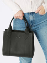 Handtas Breda Leder Nathan baume Zwart mondrian 2-vue-porte
