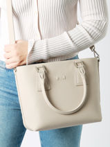 Handtas Courtney Leder Nathan baume Beige event 4-vue-porte