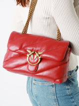 Cross Body Tas Love Bag Puff Leder Pinko Rood love bag puff A0F2-vue-porte