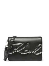 Schoudertas K Signature Leder Karl lagerfeld Zwart k signature 235W3061