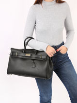 Handtas Romy Leder Mac douglas Zwart romy PYLASR-vue-porte
