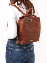Rugzak Desigual Bruin deja vue 23WAKP01-vue-porte