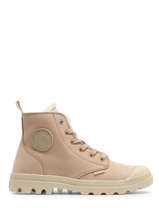 Enkellaarsjes Pampa Hi Zip Uit Leder Palladium Beige women 95982243
