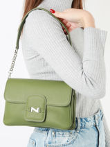 Cross Body Tas Sagan Leder Nathan baume Groen ines 2-vue-porte