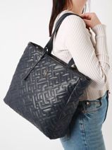 Schoudertas Th Soft Gerecycleerd Polyester Tommy hilfiger Blauw th soft AW15583-vue-porte