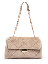 Schoudertas Fur Miniprix Beige fur EL1243