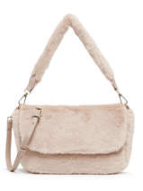 Schoudertas Fur Miniprix Beige fur EL1245