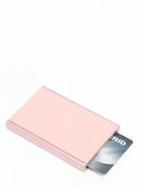 Kaarthouder Leder Ogon Roze matte MAT-vue-porte