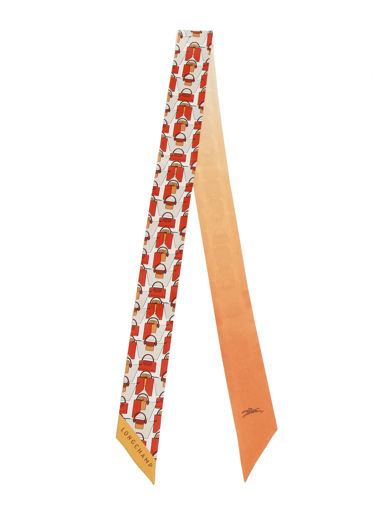 Longchamp Soie unie Foulard Oranje
