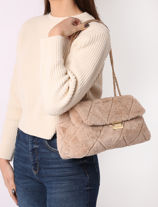 Schoudertas Fur Miniprix Beige fur EL1243-vue-porte