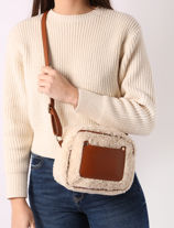 Cross Body Tas Ciao Boum Fur Miniprix Beige ciao boum fur 634-vue-porte