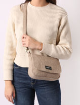 Cross Body Tas Wool Hindbag Beige wool W-vue-porte