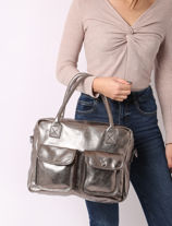 Shoppingtas Vintage Leder Paul marius Zilver vintage DANDY-vue-porte