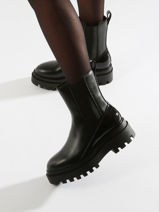 Boots Uit Leder Calvin klein jeans Zwart accessoires 12860GT-vue-porte