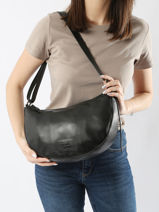 Cross Body Tas Cow Leder Basilic pepper Zwart cow BCOW71-vue-porte
