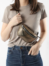 Heuptasje La Banane Xs Granite Leder Paul marius Goud granite BANAXGRA-vue-porte