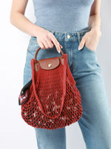 Longchamp Le pliage filet Schoudertas Bruin-vue-porte
