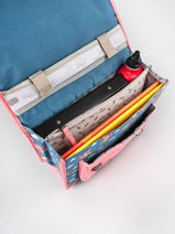 Boekentas 1 Compartiment Cameleon Blauw retro PBRECA32-vue-porte
