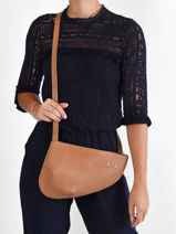 Cross Body Tas Large City Perle Leder Nathan baume Bruin n city 1-vue-porte