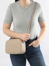 Cross Body Tas Grained Miniprix Beige grained HOWARD-vue-porte